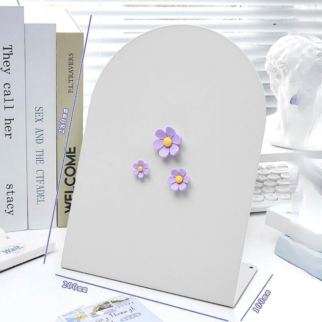 일상채움 데스크 자석 메탈 메모 보드판, 화이트