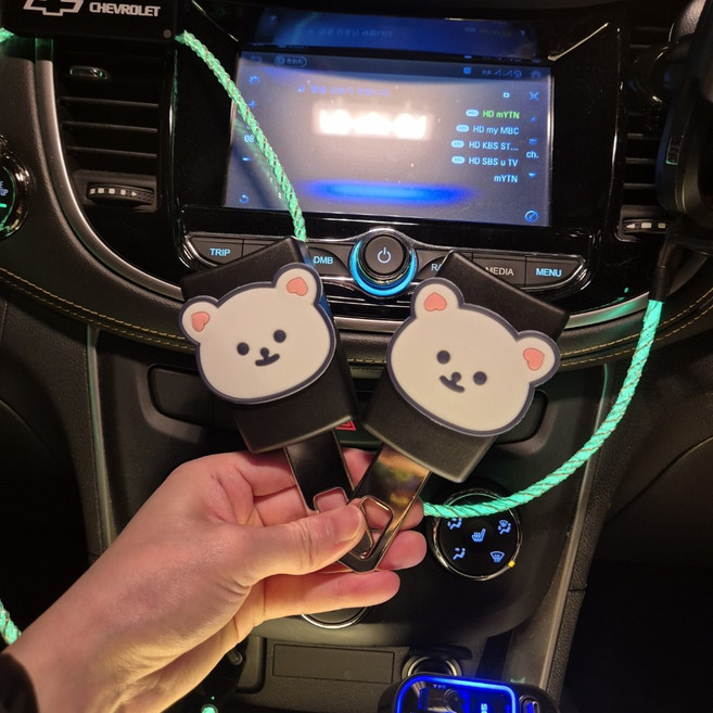 북극곰 안전벨트 연장 클립 세트 길이 확장 캐릭터 카시트 악세사리, 1개, 북극곰세트