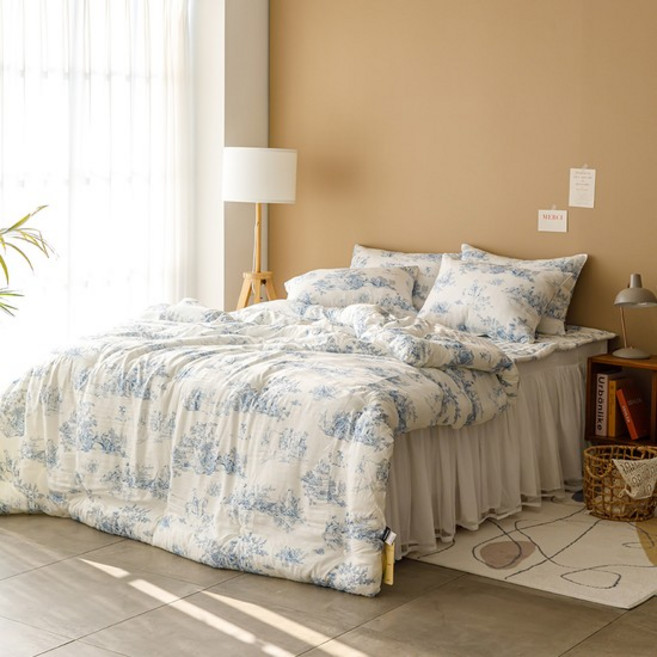 [르헤브] 엘레강스 텐셀 옥수수솜 차렵이불 베개세트 (KK슈퍼킹)