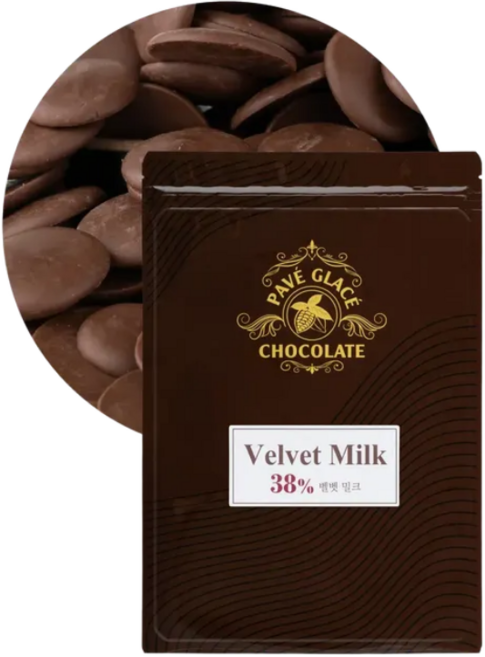 파베글라스 밀크 커버춰 리얼 초콜릿 38% Velvet Milk Couverture real Chocolate, 100g, 1개