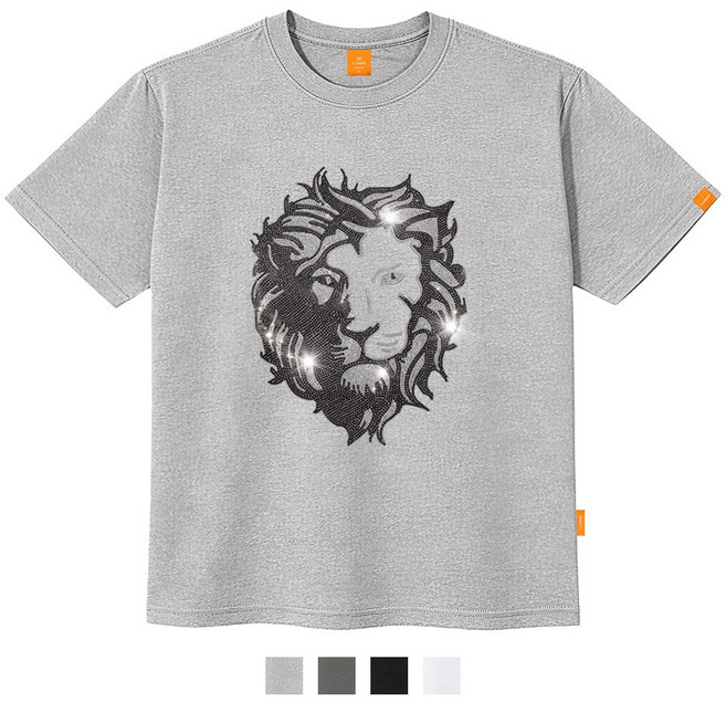 엘라모 큐빅라이언 반팔 티셔츠 남녀공용 빅사이즈 S~4XL