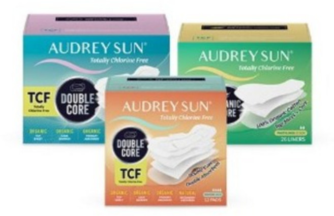 오드리선 TCF 유기농 생리대 3종 체험팩 세트 중형 1팩+대형 1팩+팬티라이너 1팩, 2세트