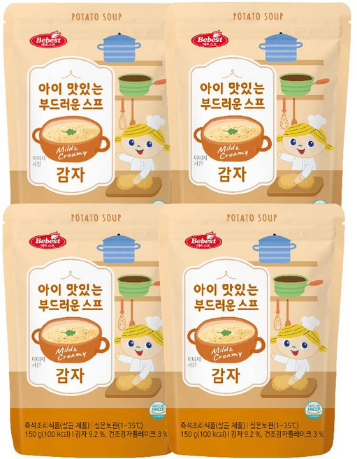 커머스파크 베베스트 아이맛있는 부드러운 스프, 150g, 4개, 감자