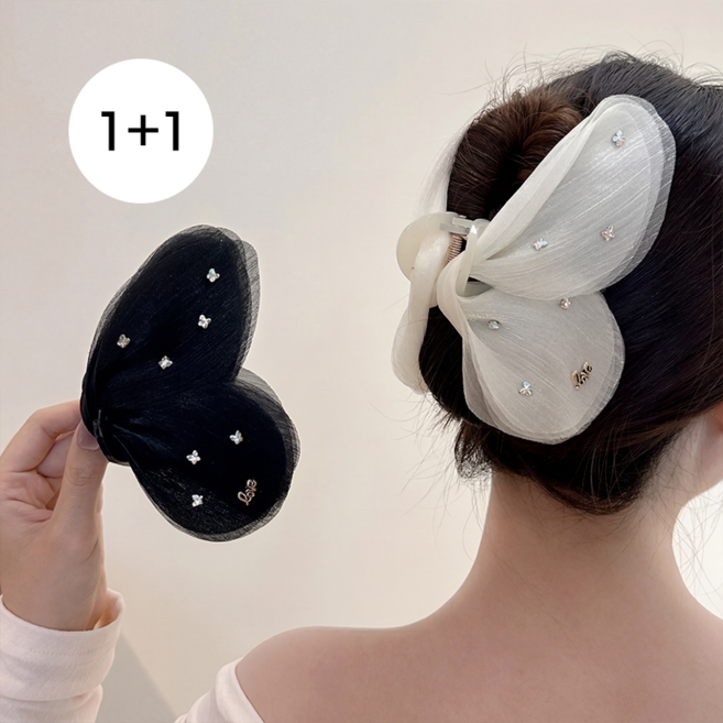 MISI 반짝 나비 집게핀 2p