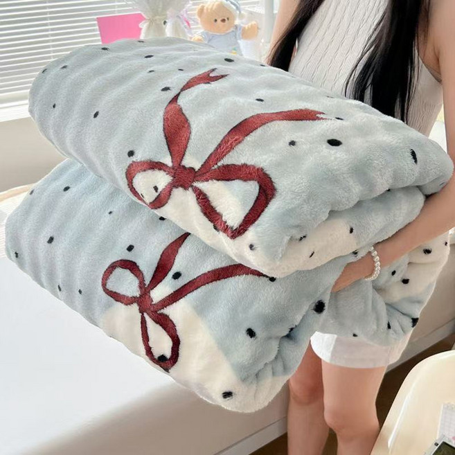超柔軟牛奶絨毛毯，加厚雪花絨毛毯，冬日雙人學生蓋毯，泡泡絨沙發毯