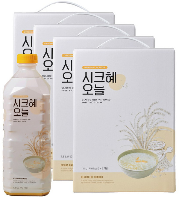 [샐러드보울] 시크혜 오늘 1.8L 8개입 대용량 느린 전통 수제 식혜 (실온)