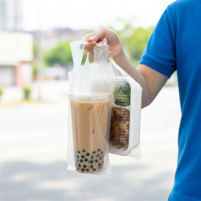 배달용 퍼시 에피 1000 플라스틱 있는 클리어 PCS 손잡이가 음료 가방 벌크 캐리어