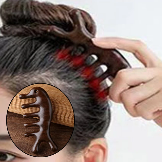 LABU 바디 마사지 괄사 브러쉬, 1개, 우드 - 쿠팡