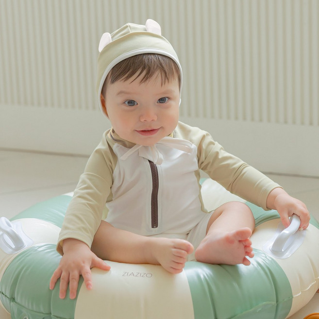 메르베 신생아 수영복 6개월 백일 돌 아기 수영복세트 모자포함 베이비 래쉬가드 유아 스윔웨어