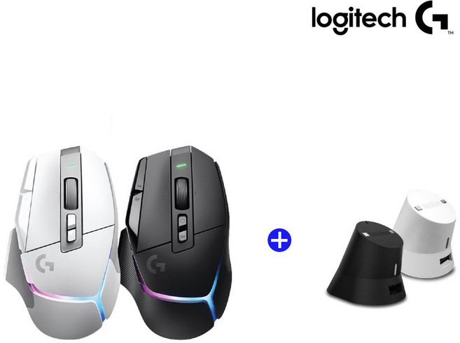 로지텍코리아 G502 X PLUS 무선 게이밍 마우스 + 이메이션 차징독 합본, 차징독 블랙