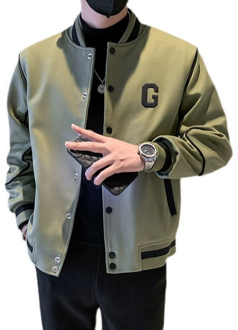 POMTOR 남성 긴팔 코트 아우터 자켓 야구복 상의