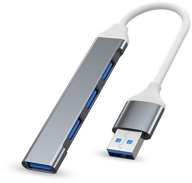 멀티 포트 USB 허브 USB 3.0 스위치 도크 유형 C 커넥터 노트북 컴퓨터 어댑터, [04] Grey  USB, 1개