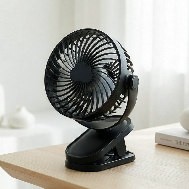 ROYAI ONE 무선 미니 클립형 선풍기 휴대용 캠핑 써큘레이터, 블랙, B