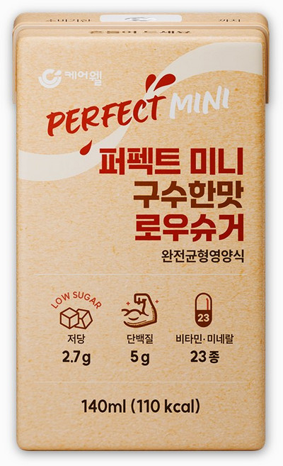 케어웰 퍼펙트 미니 구수한맛 로우슈거 완전균형영양식, 12개, 140ml