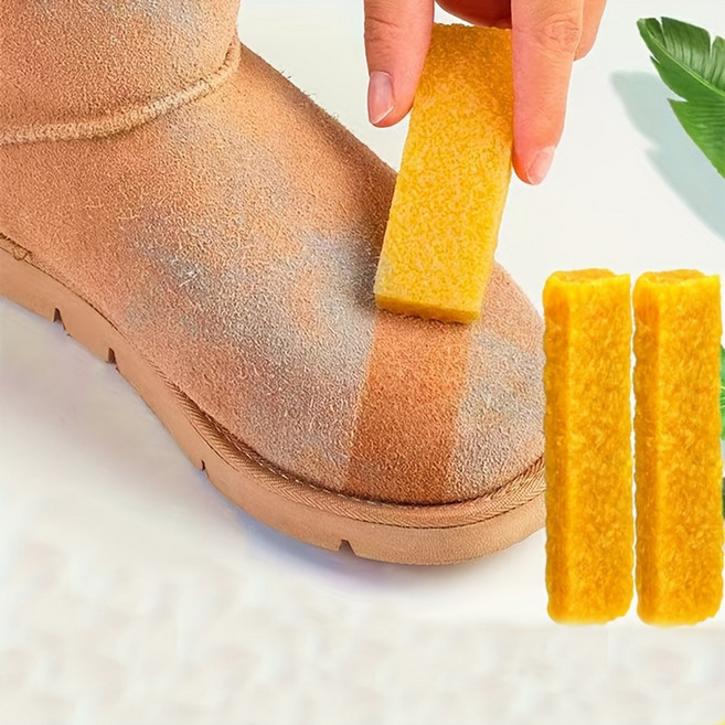 스웨이드 지우개 세트 세무 군화 누벅 슈즈 캔버스 클리너 얼룩 오염 제거 세탁 신발 운동화, 옐로우, 1개