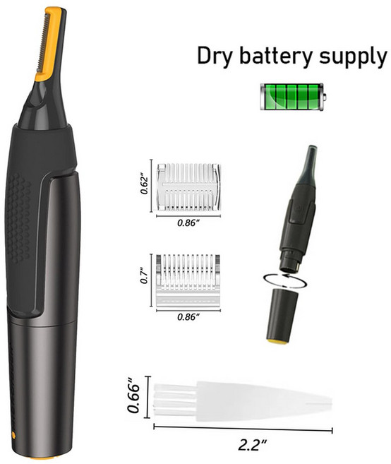 전기 코 귀 헤어 초박형 정밀 휴대용 남성용 방수 안전 청소, Battery version, 1개