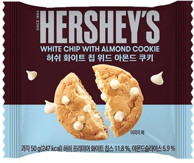 허쉬 화이트 칩 위드 아몬드 쿠키, 50g, 40개