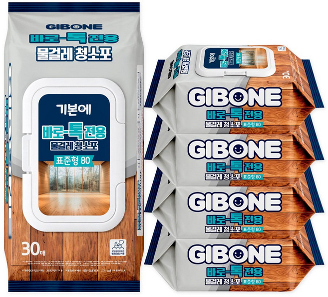 기본에 바로톡 전용 80 물걸레 청소포 30p, 5팩