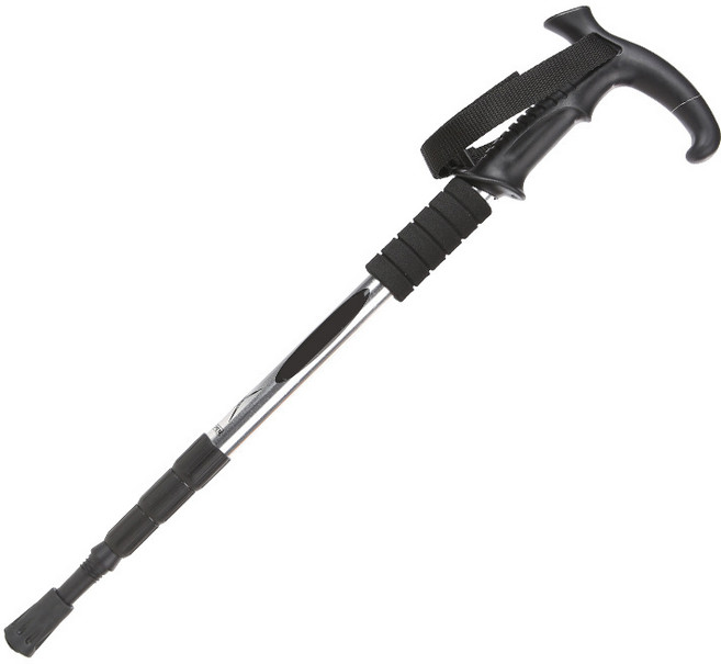 PYHO초경량 등산스틱 4단 트레킹 스틱 4단 신축DSZ030, 실버