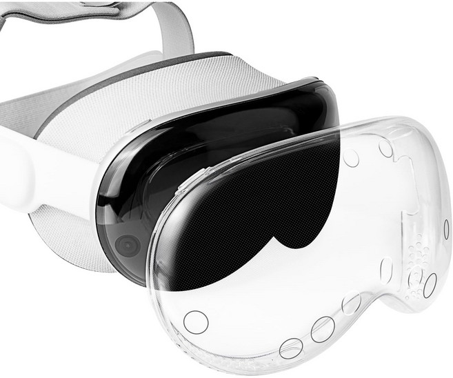 SOULWIT V2 TPU 보호 케이스 커버-호환 애플 비전 프로(Apple Vision Pro) VR 헤드셋 추적스캔에 영향을 주지 않는 내구성 뛰어난 슬림핏 화면 액세서리, 1개, Clear