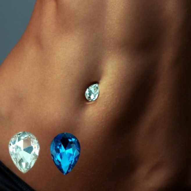 가짜 배꼽 피어싱 큐빅 붙이는 배꼽지 물방울 보석 밸리댄스 악세사리