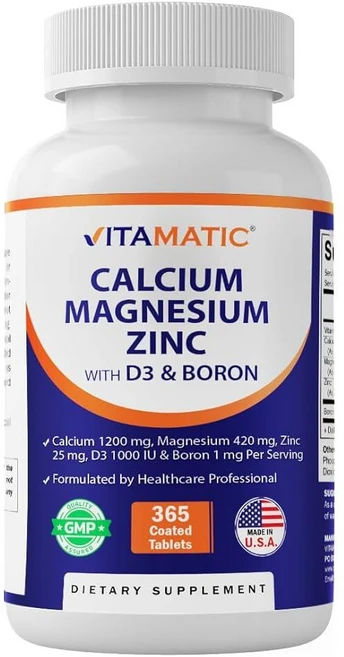 비타매틱 칼슘 마그네슘 아연 정제 365정, 비타매틱 칼슘 마그네슘 아연 정제 365정 172729, 1개 - 쿠팡