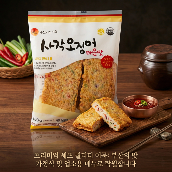 부산어묵 사각오징어 350g 미도어묵 10개입, 1개
