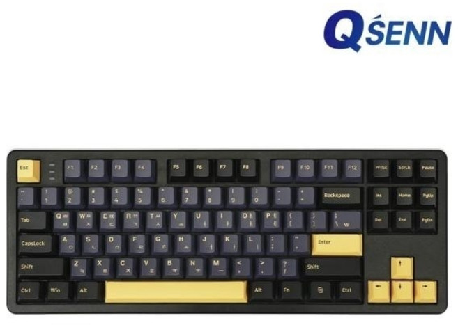 QSENN Q87 PBT 풀윤활 가스켓 유무선 기계식 키보드 하이무 저소음 바다소금, 화이트