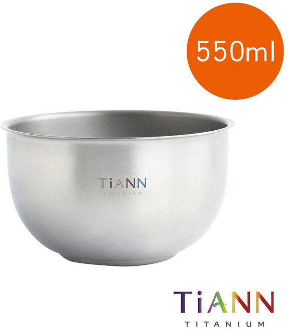 TiANN 鈦安 純鈦雙層鈦碗 550ml, 1個