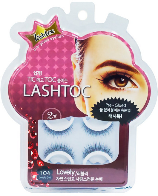 래쉬톡 시즌2 노글루 원터치 인조속눈썹, 러블리, 1개