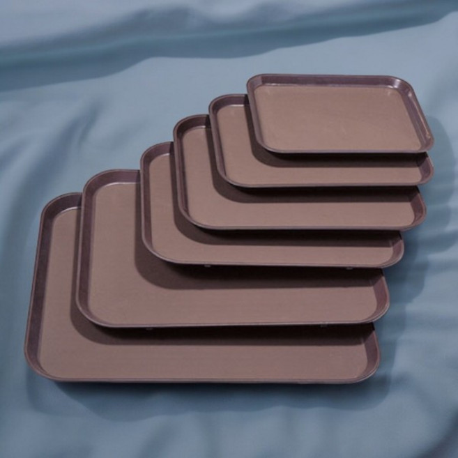직사각 매트쟁반 초코 고무매트 트레이 업소용 쟁반, 1개