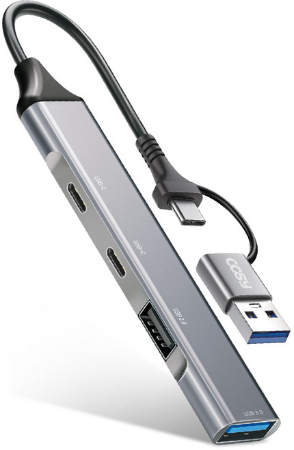 코시 듀얼 커넥트 USB 3.0 슬림 메탈 멀티허브 4포트 7포트 C타입 / A타입, UH2256CA 4포트 허브