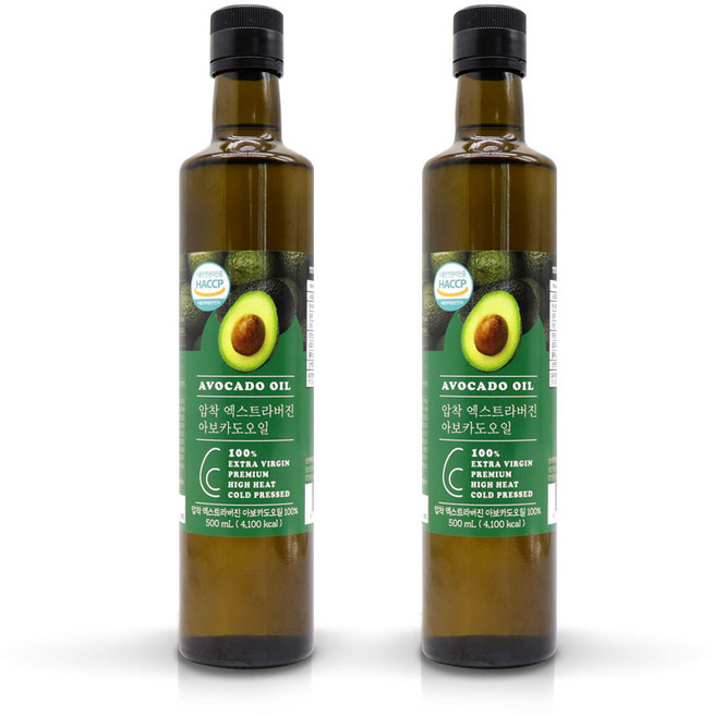 HACCP 아보카도 오일 엑스트라 버진 500ml 압착 멕시코, 2개