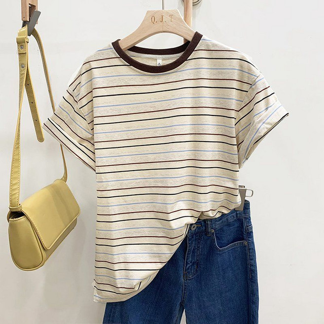 첫사랑을위하여 염정아 이지안 스트라이프 티셔츠 옷 패션 여성 여름 반팔티 드라마패션