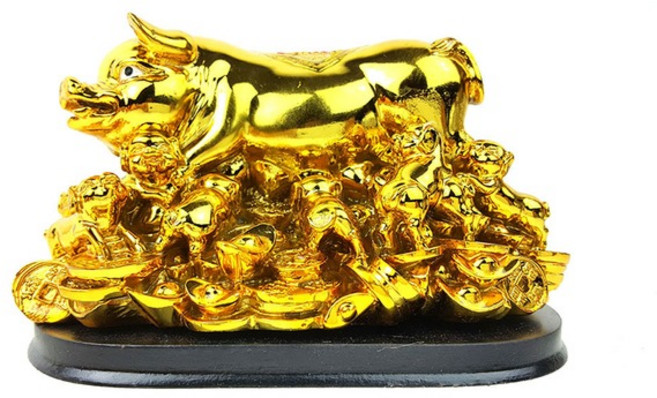 금장 복돼지 복을 몰고 오는 황금돼지 금돼지