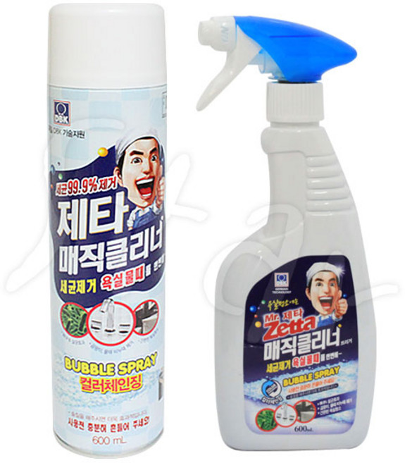 제타 매직 클리너 물때 살균 청소 곰팡이 화장실 욕실 세정제 에어졸 스프레이 분무 거품 분사 형 간편 용, ( 분무형 ), 1개, 600ml