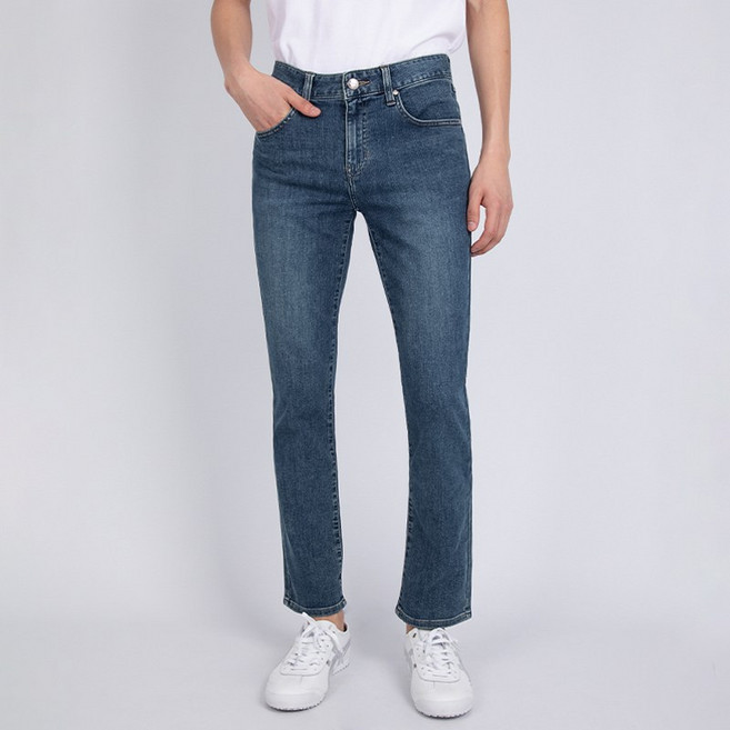 게스 남성 청바지 저온스 크롭 스트레이트 미디엄블루 MN2D6094