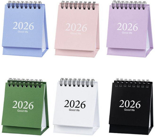 2026년 탁상용 달력 책상 캘린더 초미니 6color, 1개, 스카이