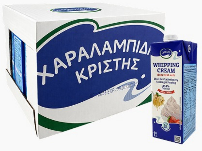 비바리타 크리스티스 휘핑크림 (동물성) 냉장 아이스박스포함, 12개, 1L