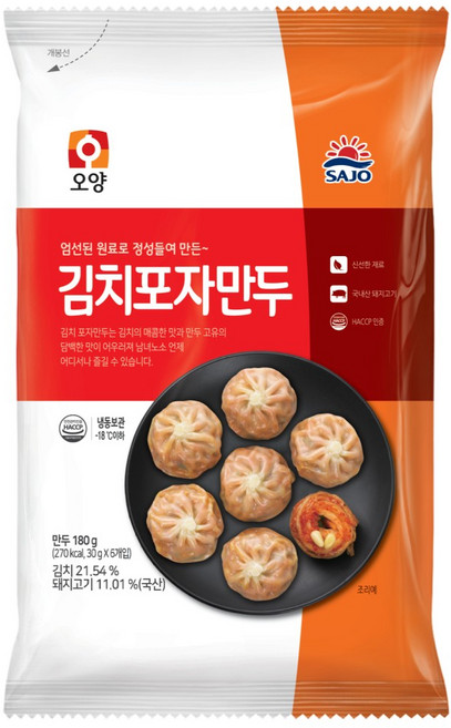 사조오양 김치 포자 만두, 180g, 10개