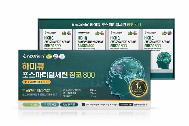 엔젯오리진 하이큐 포스파티딜세린 징코 800 선물세트, 1세트, 120정