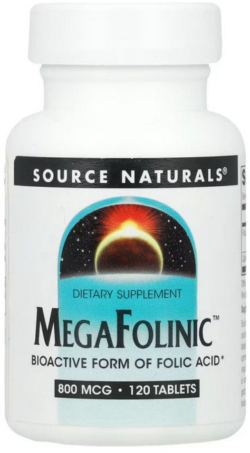 Source Naturals 엽산 칼슘 MegaFolinic 800mcg 120정, 1개