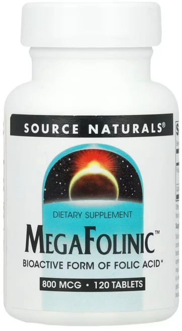 Source Naturals 엽산 칼슘 MegaFolinic 800mcg 120정, 1개 - 쿠팡
