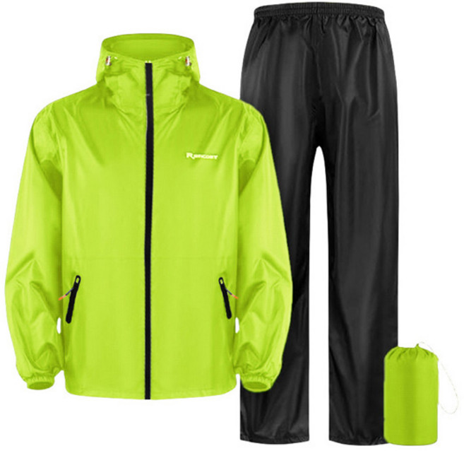 TMEI 상표등록제품 골프 비옷 남성골프우의 세트 우비 방수 방풍 골프레인슈트 오토바이 비옷 상하세트, 그린L, 1개