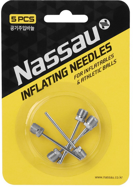J스토어 낫소 에어 펌프 공기주입바늘 5개입 에어바늘 니들 NSIN 볼, 실버, 5개