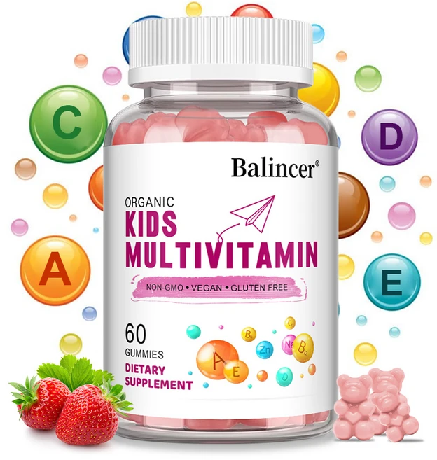 어린이 종합비타민젤리는 비타민 A C D E B6 B12 아연 등 14가지 기본 비타민 일일 보충제를 함유하고 있습니다, 1개, 60정 - 쿠팡