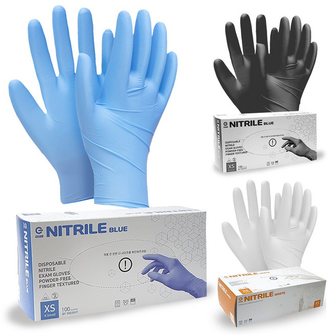 유아용 어린이용 캠핑용 니트릴장갑 블루XS 식품용인증 S M L 20매 100매, 선택1-4) 키즈 니트릴 화이트XS(100매), 1개