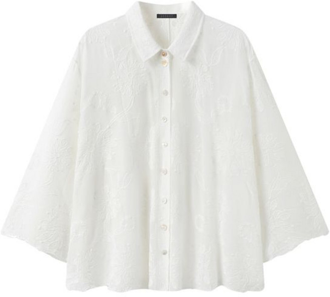 탱커스 플로럴 레이스 패턴 베이직 긴팔 셔츠 (TY1BL015L0)