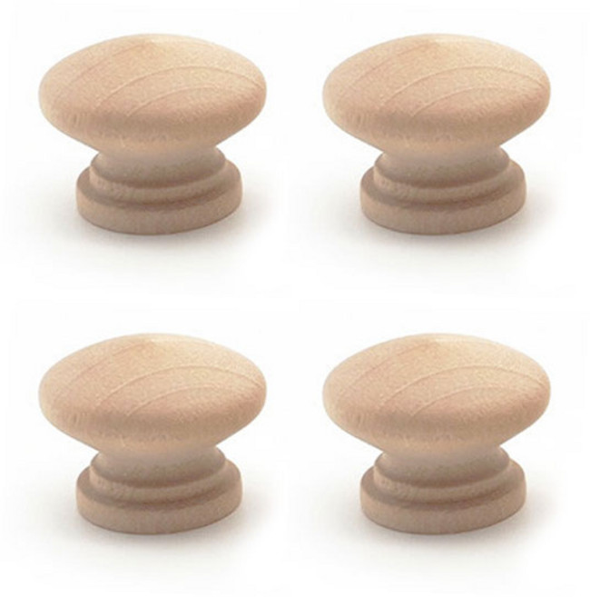 아이베란다 원목손잡이 나무 손잡이 원형 싱크대 서랍장 핸들, 25mm(소), 4개