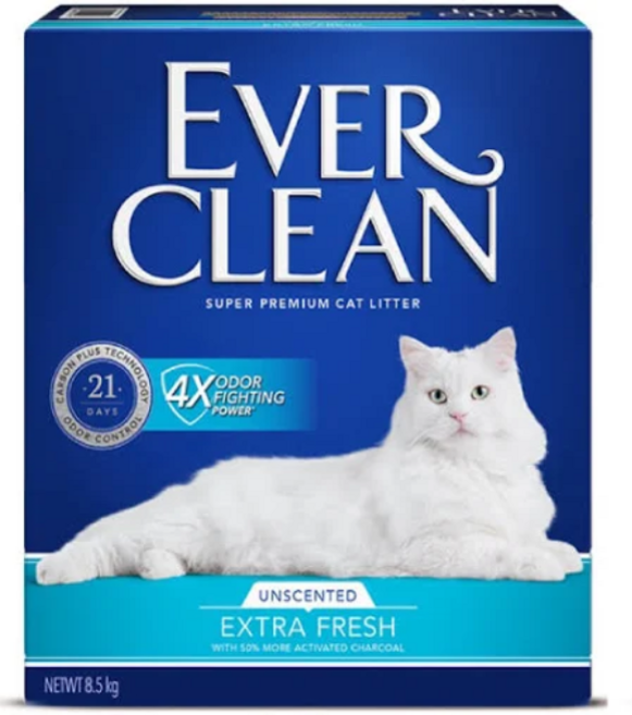 Eve Clean 藍鑽貓砂 植萃除臭 低敏 多貓 礦砂, (藍標)4倍淨味貓砂-無香, 1個, 8.5kg